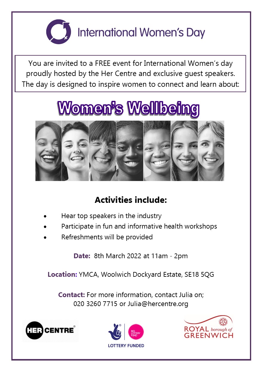 Women’s Wellbeing – IWD 2022 – Her Centre