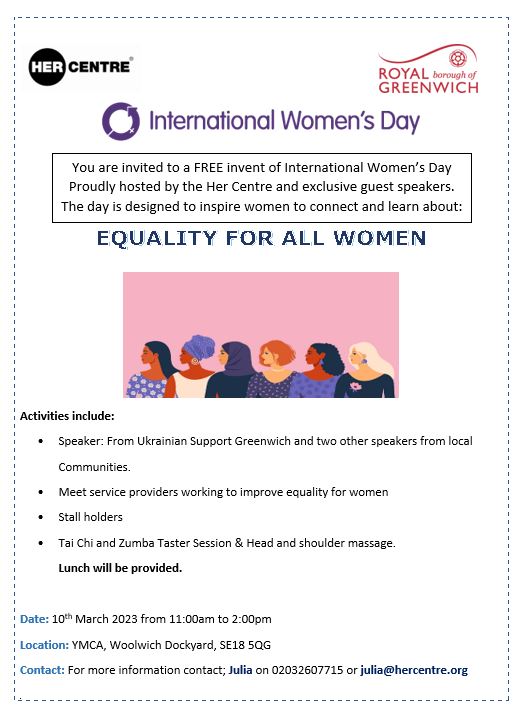 IWD – Equality for all Women (10 March 2023) – Her Centre